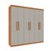 Guarda-Roupa Casal Lagos 6 Portas 4 Gavetas Cinamomo/Off White - Tcil Móveis