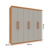 Guarda-Roupa Casal Lagos 6 Portas 4 Gavetas Cinamomo/Off White - Tcil Móveis