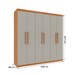 Guarda-Roupa Casal Lagos 6 Portas 4 Gavetas Cinamomo/Off White - Tcil Móveis