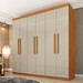 Guarda-Roupa Casal Lagos 6 Portas 4 Gavetas Cinamomo/Off White - Tcil Móveis