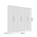 Guarda-Roupa Casal Lagos 6 Portas 4 Gavetas 31292 Neve - Tcil Móveis