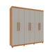 Guarda-Roupa Casal Lagos 6 Portas 4 Gavetas 31292 Cinamomo/Off White - Tcil Móveis