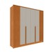 Guarda-Roupa Casal Guarani 6 Portas 4 Gavetas Ripado Cinamomo/Off White - Tcil Móveis