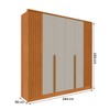 Guarda-Roupa Casal Guarani 6 Portas 4 Gavetas Ripado Cinamomo/Off White - Tcil Móveis