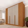 Guarda-Roupa Casal Guarani 6 Portas 4 Gavetas Ripado Cinamomo/Off White - Tcil Móveis