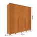 Guarda-Roupa Casal Guarani 6 Portas 4 Gavetas Ripado 31308 Cinamomo - Tcil Móveis