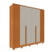 Guarda-Roupa Casal Guarani 6 Portas 4 Gavetas Ripado 31308 Cinamomo/Off White - Tcil Móveis