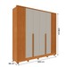 Guarda-Roupa Casal Guarani 6 Portas 4 Gavetas Ripado 31308 Cinamomo/Off White - Tcil Móveis