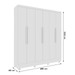 Guarda-Roupa Casal Bariloche 6 Portas 4 Gavetas 31316 Neve - Tcil Móveis