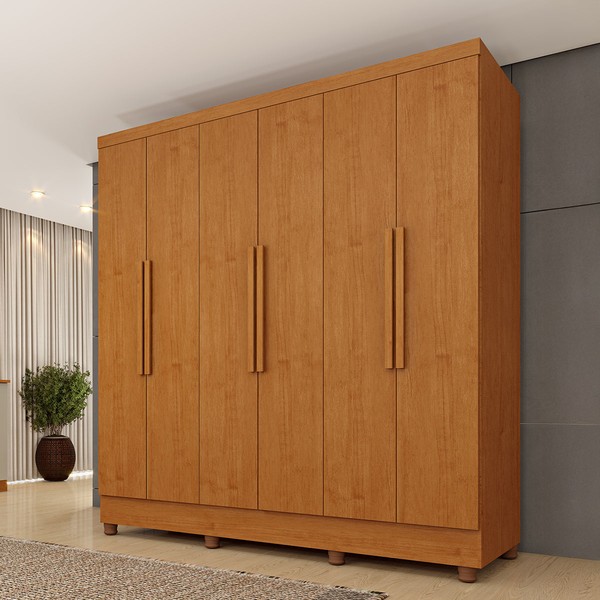 Guarda-Roupa Casal Bariloche 6 Portas 4 Gavetas 31316 Cinamomo - Tcil Móveis