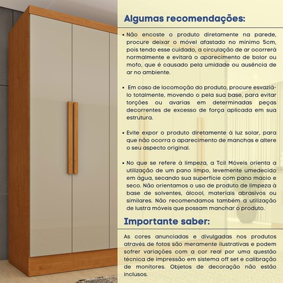 Guarda-Roupa Casal Bariloche 6 Portas 4 Gavetas 31316 Cinamomo/Off White - Tcil Móveis