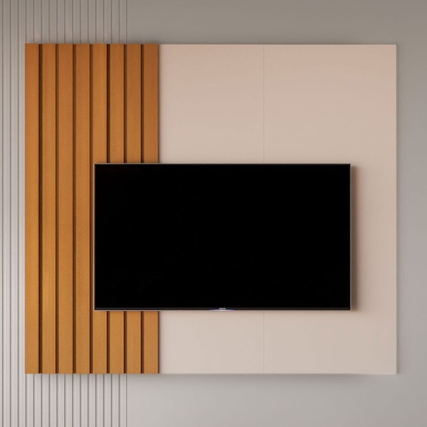 Painel para TV Até 58 Polegadas Boto Off White/Nature - Jb Bechara