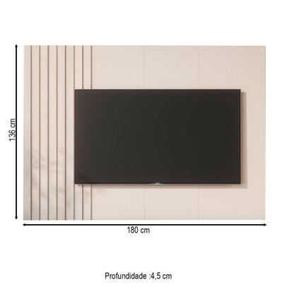 Painel para TV Até 70 Polegadas Boto Off White - Jb Bechara