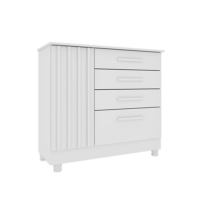 Cômoda Guarani 1 Porta 4 Gavetas Ripado 31299 Neve - Tcil Móveis