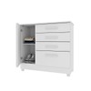Cômoda Guarani 1 Porta 4 Gavetas Ripado 31299 Neve - Tcil Móveis