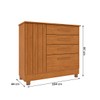 Cômoda Guarani 1 Porta 4 Gavetas Ripado 31299 Cinamomo - Tcil Móveis