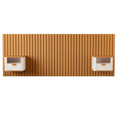 Cabeceira Queen Buriti 2 Gavetas Ripado Off White/Nature - Jb Bechara