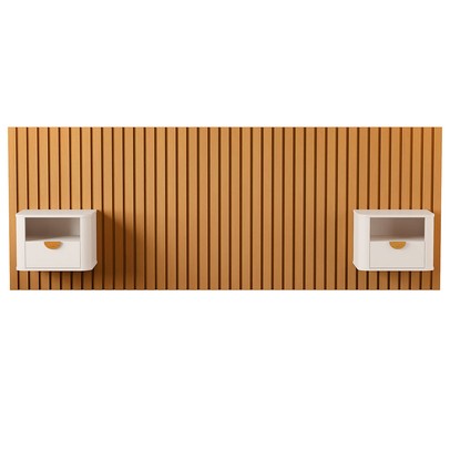 Cabeceira Queen Buriti 2 Gavetas Ripado Off White - Jb Bechara