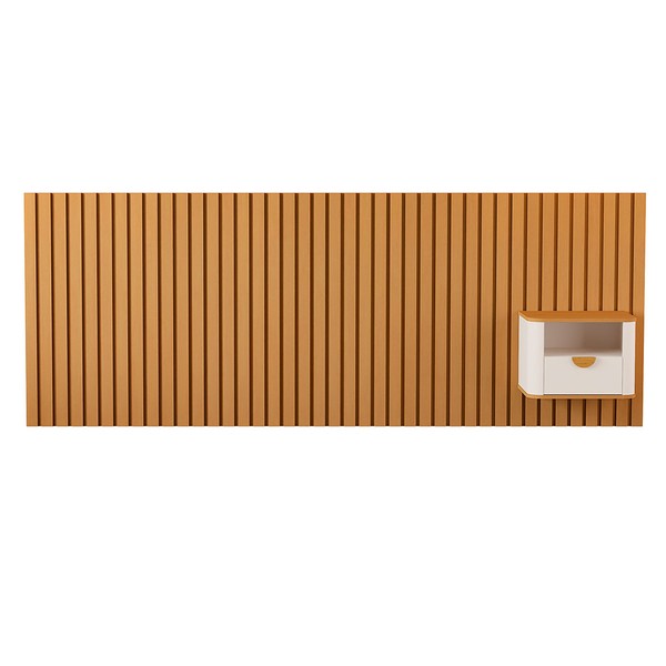 Cabeceira King Buriti 1 Gaveta Ripado Off White/Nature - Jb Bechara