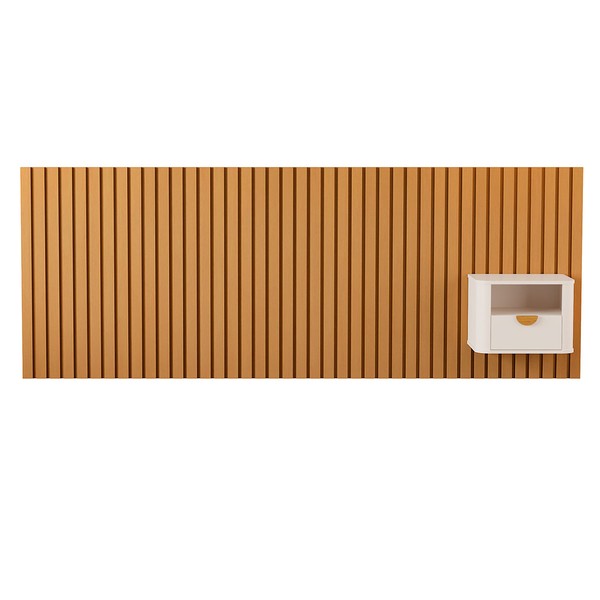 Cabeceira King Buriti 1 Gaveta Ripado Off White - Jb Bechara