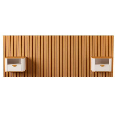 Cabeceira Queen Buriti 2 Gaveta Ripado Off White/Nature - Jb Bechara