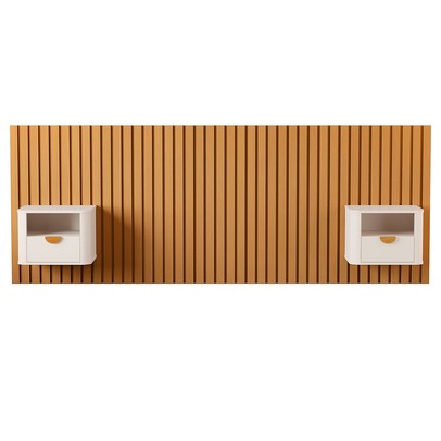 Cabeceira Queen Buriti 2 Gaveta Ripado Off White - Jb Bechara