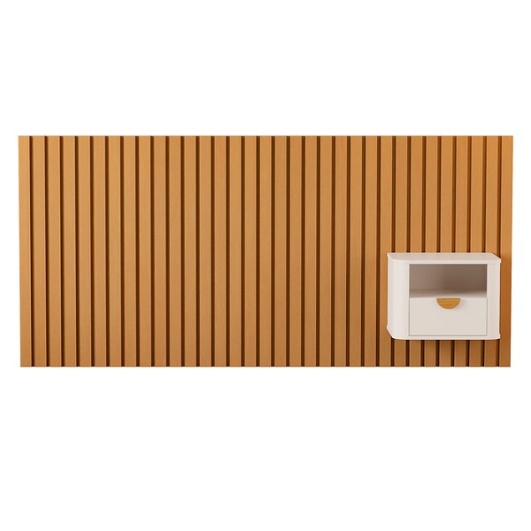 Cabeceira Queen Buriti 1 Gaveta Ripado Off White - Jb Bechara