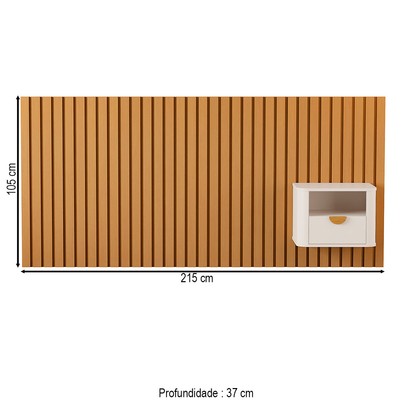 Cabeceira Queen Buriti 1 Gaveta Ripado Off White - Jb Bechara