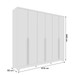 Guarda-Roupa Casal Cataguases 6 Portas 4 Gavetas 31399 Neve - Tcil Móveis