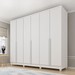 Guarda-Roupa Casal Cataguases 6 Portas 4 Gavetas 31399 Neve - Tcil Móveis