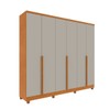 Guarda-Roupa Casal Cataguases 6 Portas 4 Gavetas 31399 Cinamomo/Off White - Tcil Móveis