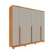 Guarda-Roupa Casal Cataguases 6 Portas 4 Gavetas 31399 Cinamomo/Off White - Tcil Móveis