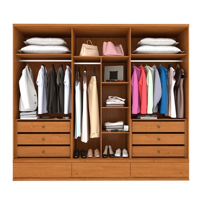 Guarda-Roupa Casal Esparta 6 Portas 9 Gavetas Cinamomo - Tcil Móveis