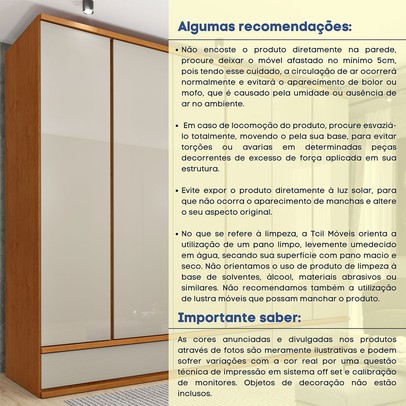 Guarda-Roupa Casal Esparta 6 Portas 9 Gavetas Cinamomo/Off White - Tcil Móveis