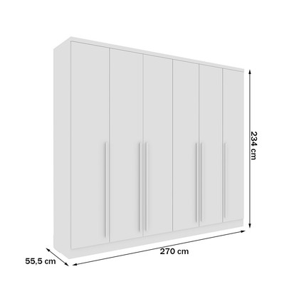 Guarda-Roupa Casal Sevila 6 Portas 8 Gavetas Neve - Tcil Móveis