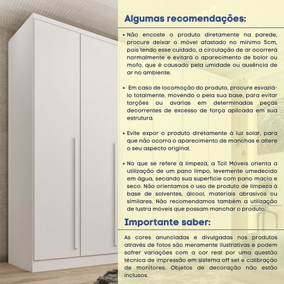 Guarda-Roupa Casal Sevila 6 Portas 8 Gavetas Neve - Tcil Móveis