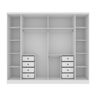 Guarda-Roupa Casal Sevila 6 Portas 8 Gavetas Neve - Tcil Móveis