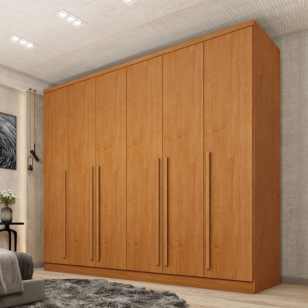 Guarda-Roupa Casal Sevila 6 Portas 8 Gavetas Cinamomo - Tcil Móveis