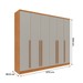 Guarda-Roupa Casal Sevila 6 Portas 8 Gavetas Cinamomo/Off White - Tcil Móveis