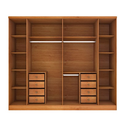 Guarda-Roupa Casal Sevila 6 Portas 8 Gavetas Cinamomo/Off White - Tcil Móveis