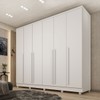 Guarda-Roupa Casal Sevila 6 Portas 8 Gavetas 31579 Neve/Neve - Tcil Móveis