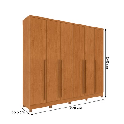 Guarda-Roupa Casal Sevila 6 Portas 8 Gavetas 31579 Cinamomo - Tcil Móveis