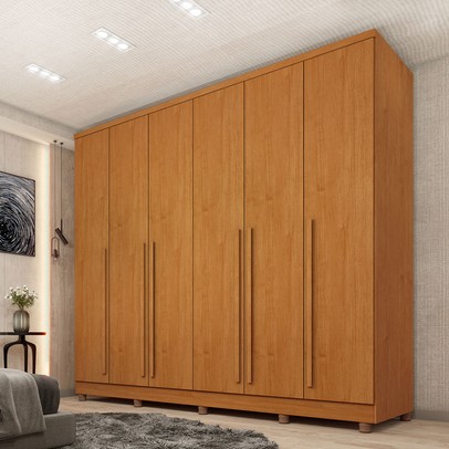 Guarda-Roupa Casal Sevila 6 Portas 8 Gavetas 31579 Cinamomo - Tcil Móveis