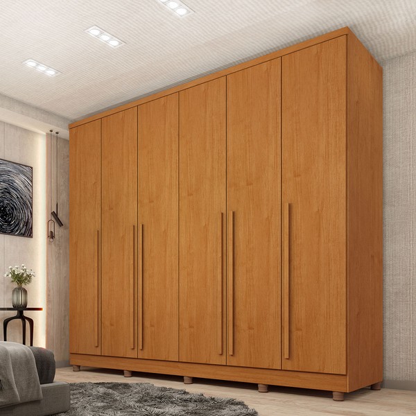 Guarda-Roupa Casal Sevila 6 Portas 8 Gavetas 31579 Cinamomo - Tcil Móveis
