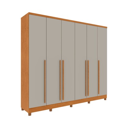 Guarda-Roupa Casal Sevila 6 Portas 8 Gavetas 31579 Cinamomo/Off White - Tcil Móveis