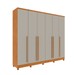 Guarda-Roupa Casal Sevila 6 Portas 8 Gavetas 31579 Cinamomo/Off White - Tcil Móveis