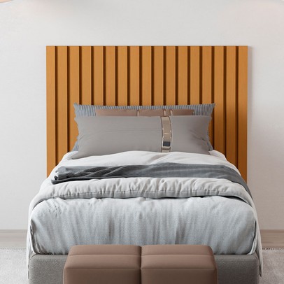 Cabeceira Solteiro Maracá 109 Cm Ripado Nature - Jb Bechara