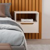 Mesa de Cabeceira Jatobá 1 Gaveta Off White - Jb Bechara