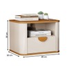 Mesa de Cabeceira Buriti 1 Gaveta Off White/Nature - Jb Bechara