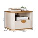 Mesa de Cabeceira Buriti 1 Gaveta Off White/Nature - Jb Bechara